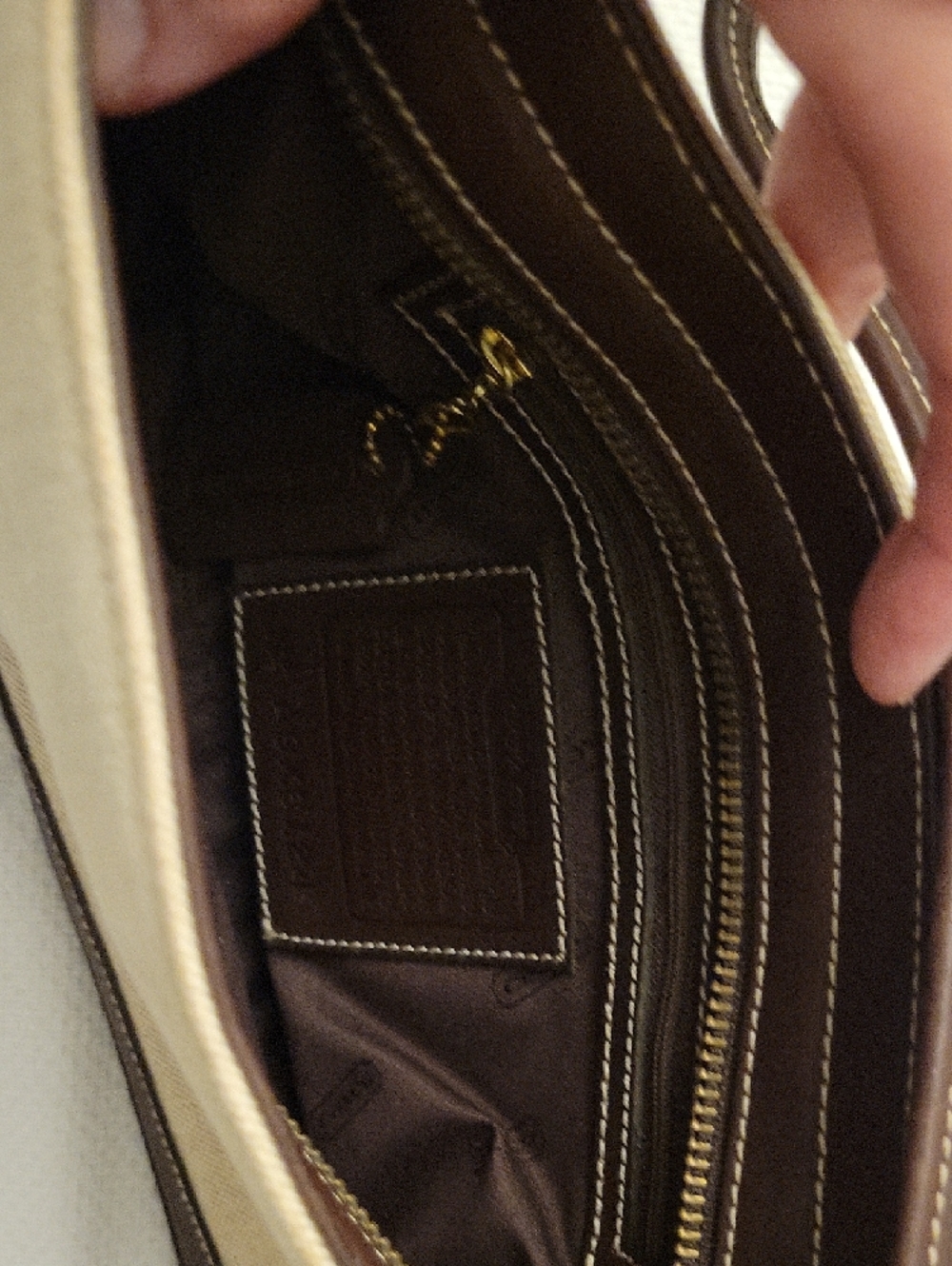 COACH Canvas and Brown Leather Shoulder Bag - Picture 3 of 4